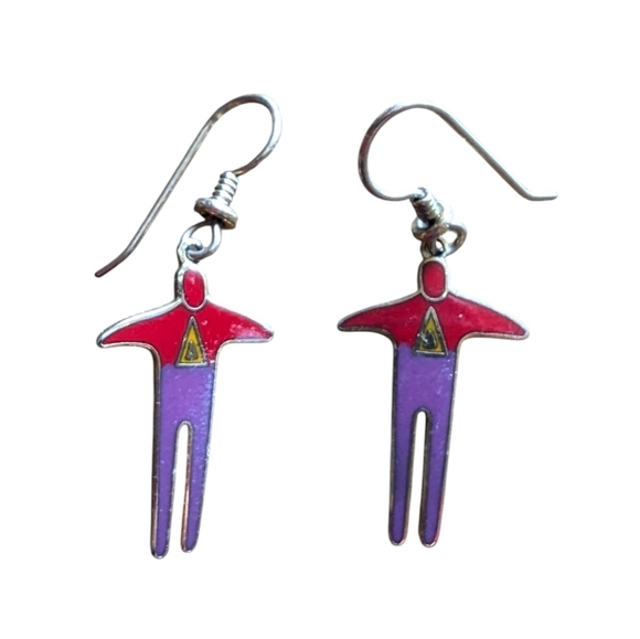 Laurel Burch vintage people earrings - Picture 1 of 2